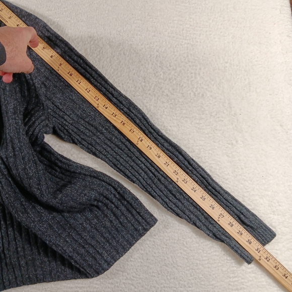 Banana Republic Sweater Mens Medium Charcoal Italian Wool Ribbed Turtleneck - Picture 9 of 10